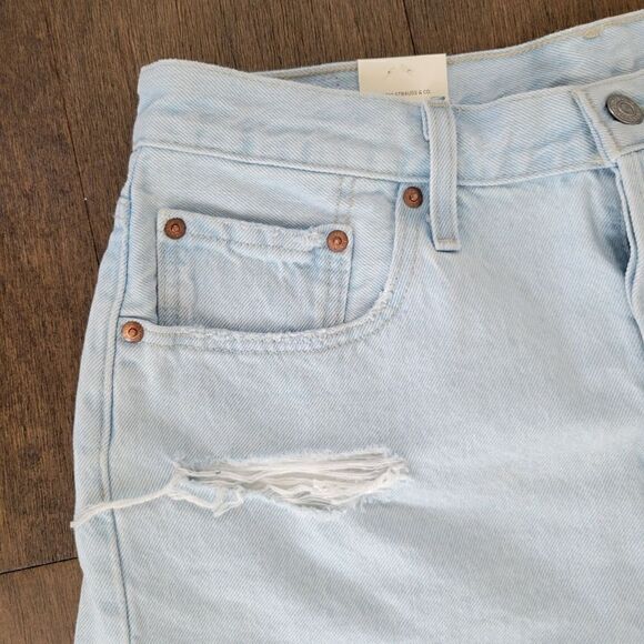 Levi's 501 Denim Shorts High Rise Button Fly Luxor 32 NEW - Picture 3 of 9